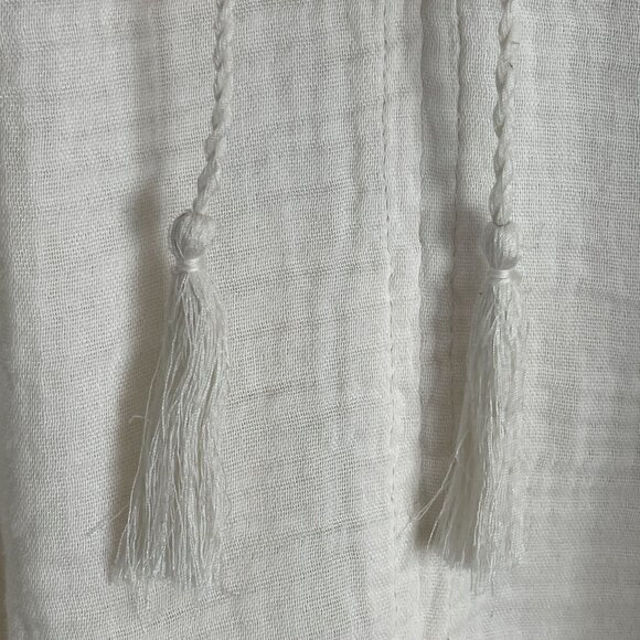 Old Navy Womens XL Embroidered Peasant Blouse Gauzy Cotton Boho Floral Shirt - Picture 10 of 11